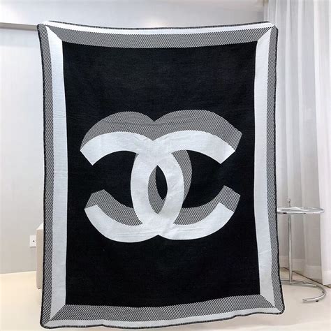 chanel blanket replica queen size|Chanel Logo Throw Blanket .